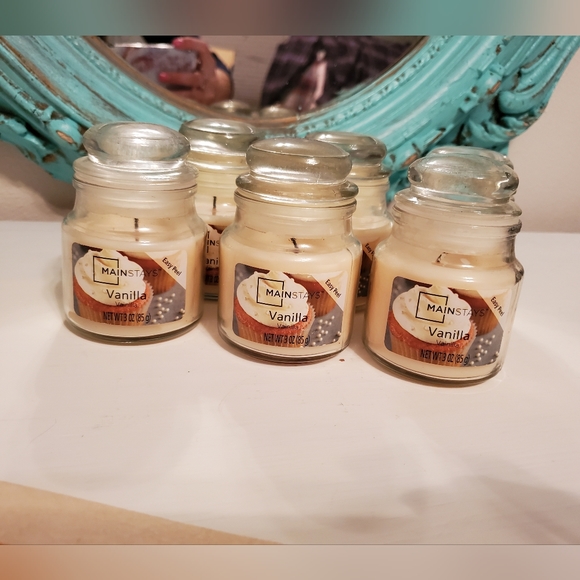 6 Mainstays Vanilla Candles 3oz Jars - Picture 1 of 6